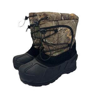 ITASCA Snow Boots Youth Mens Size 7 Black Brown Camouflage Winter